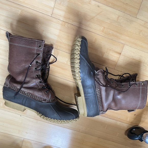 LLBean Winter Boots Duck Sherpa Lined Maine Rain - Picture 2 of 3